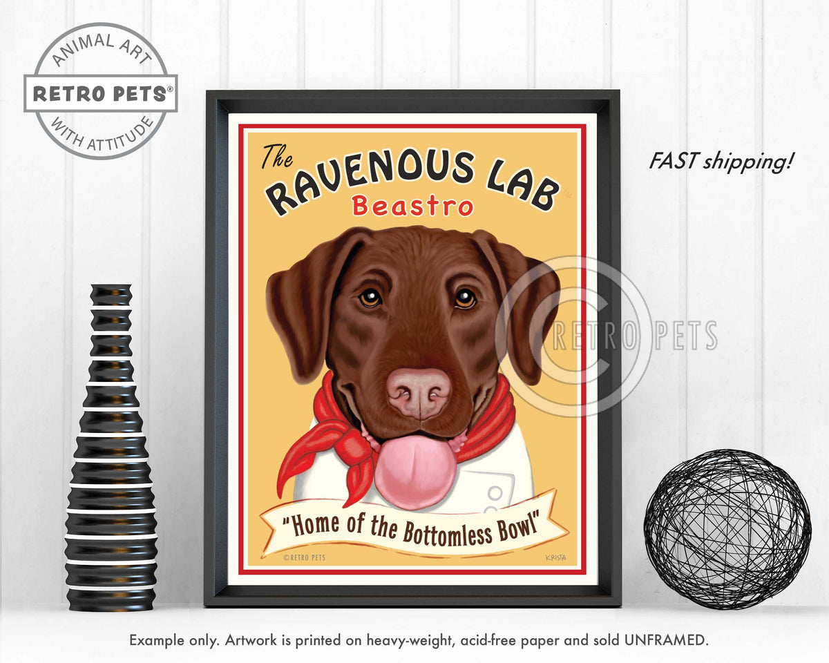 Labrador Retriever Art "Ravenous Lab" Art Print by Krista Brooks