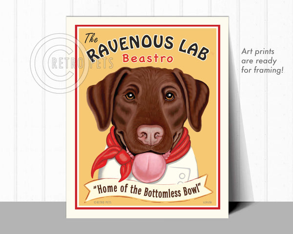 Labrador Retriever Art "Ravenous Lab" Art Print by Krista Brooks