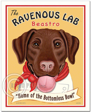 Chocolate Labrador Art "Ravenous Lab" Art Print by Krista Brooks