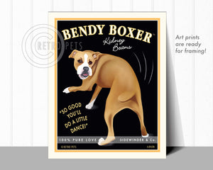 Bendy Boxer Art | Hodge Podge Hounds | Retro Pets Art