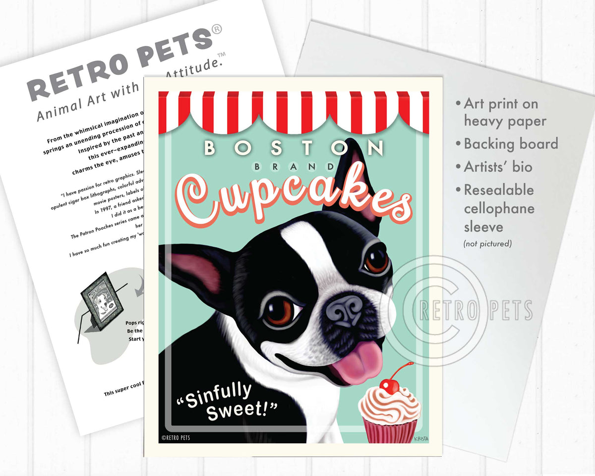 Boston Brand Cupcakes Art | Boston Cupcakes Art | Retro Pets Art