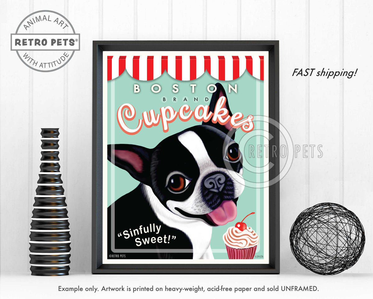 Boston Brand Cupcakes Art | Boston Cupcakes Art | Retro Pets Art