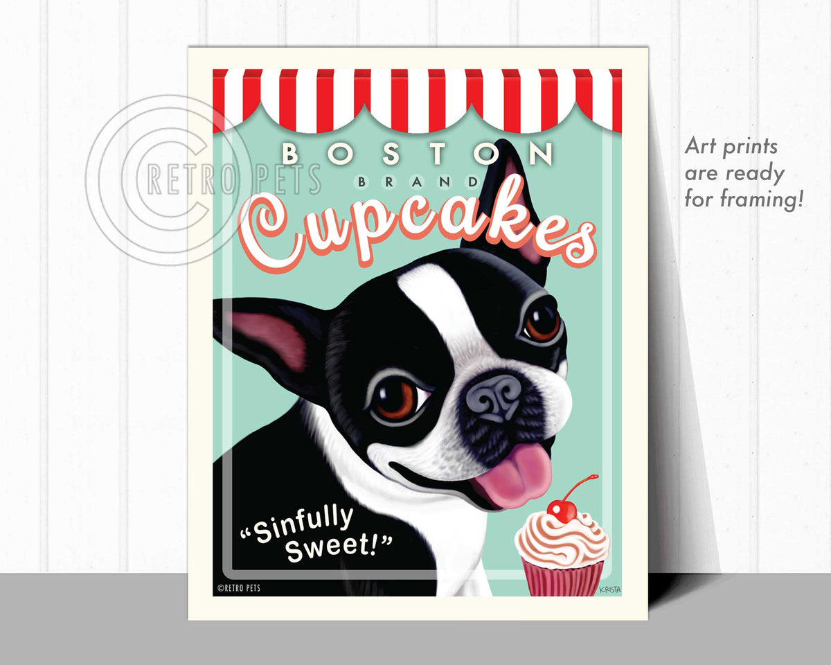 Boston Brand Cupcakes Art | Boston Cupcakes Art | Retro Pets Art