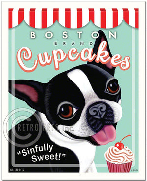 Boston Brand Cupcakes Art | Boston Cupcakes Art | Retro Pets Art