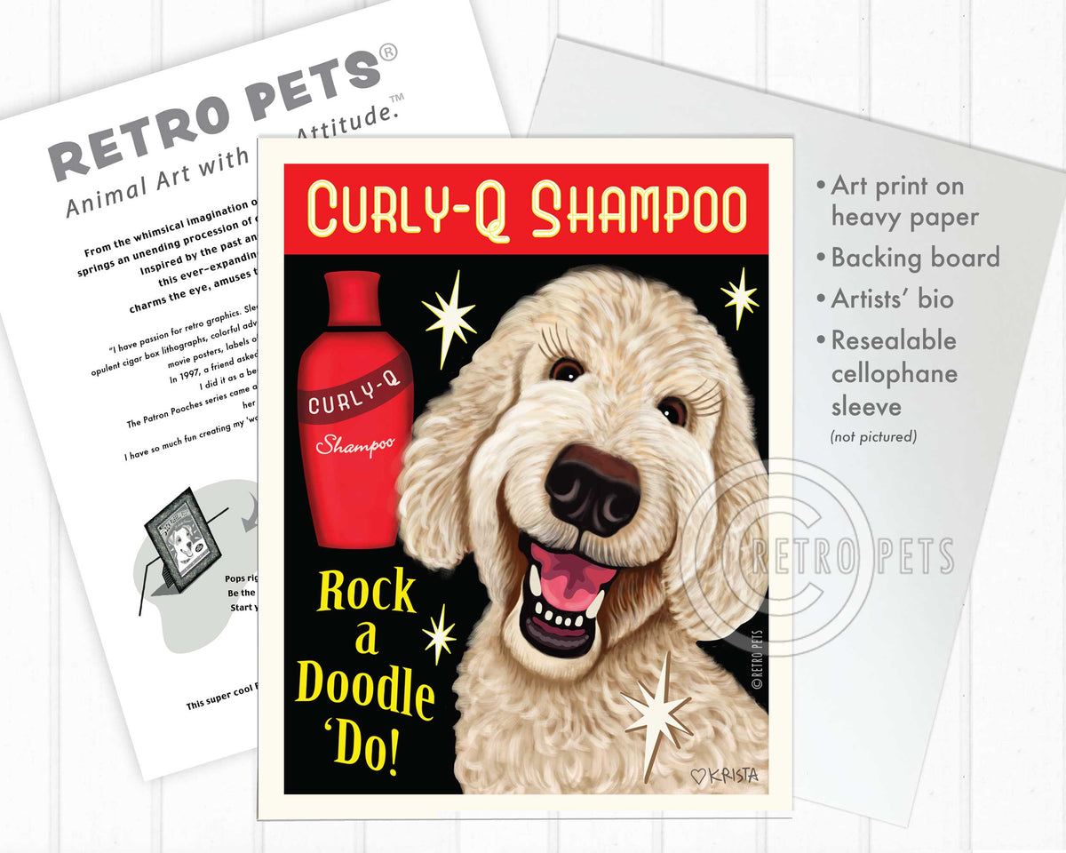 Rock a Doodle Do Labradoodle | Rock a Doodle Do Art | Retro Pets Art