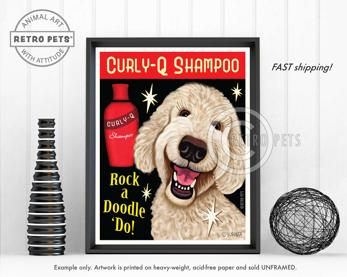 Rock a Doodle Do Labradoodle | Rock a Doodle Do Art | Retro Pets Art