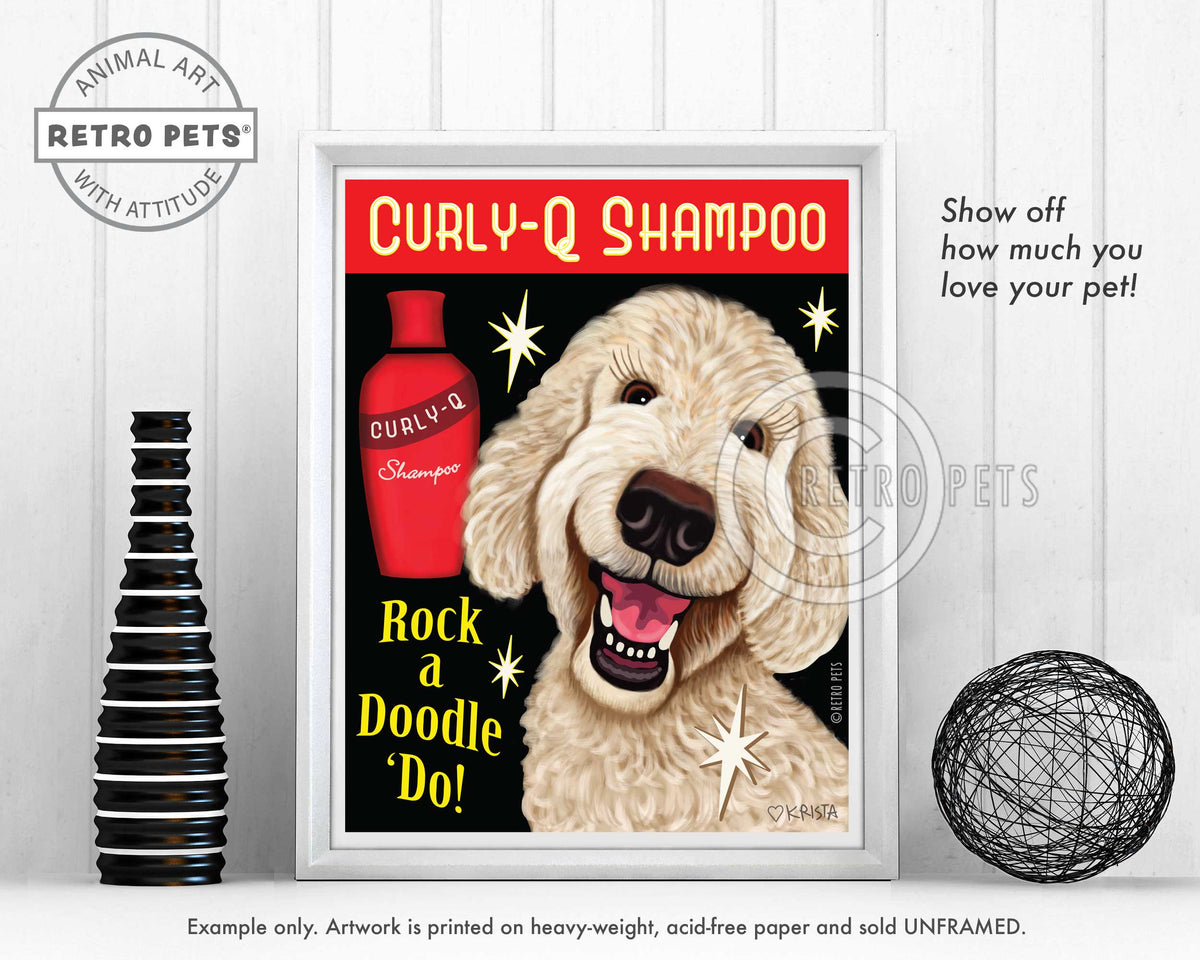 Rock a Doodle Do Labradoodle | Rock a Doodle Do Art | Retro Pets Art