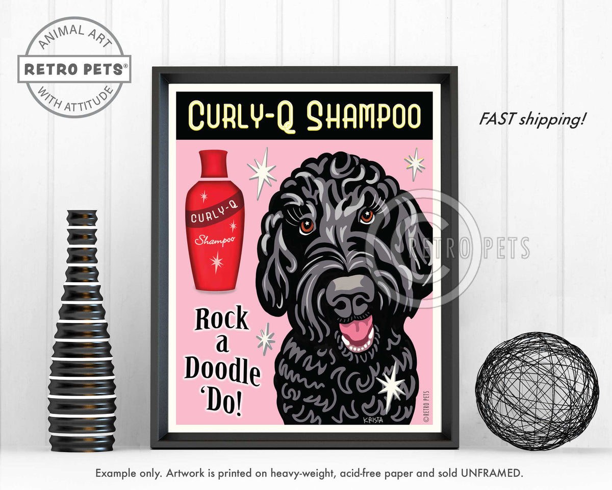 Rock a Doodle Do Black Doodle Art | Black Doodle Art | Retro Pets Art