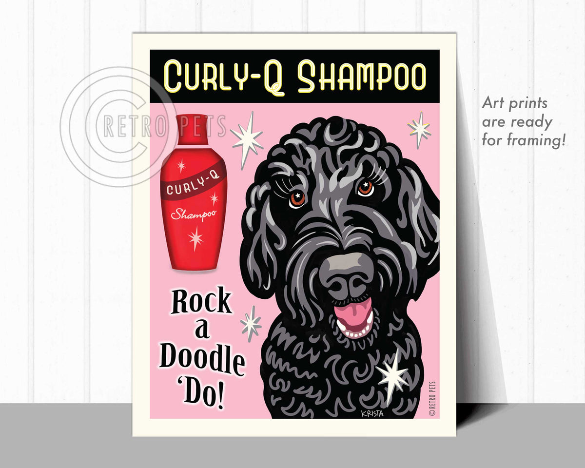 Rock a Doodle Do Black Doodle Art | Black Doodle Art | Retro Pets Art