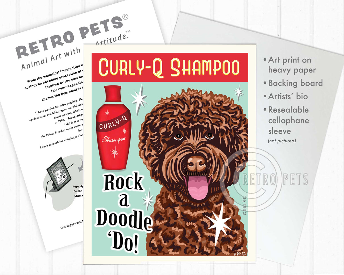 Labradoodle Doodleo Art | Rock a Doodle Do Art | Retro Pets Art
