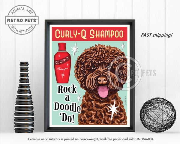 Labradoodle Doodleo Art | Rock a Doodle Do Art | Retro Pets Art