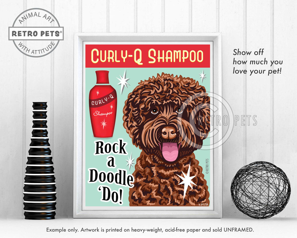 Labradoodle Doodleo Art | Rock a Doodle Do Art | Retro Pets Art