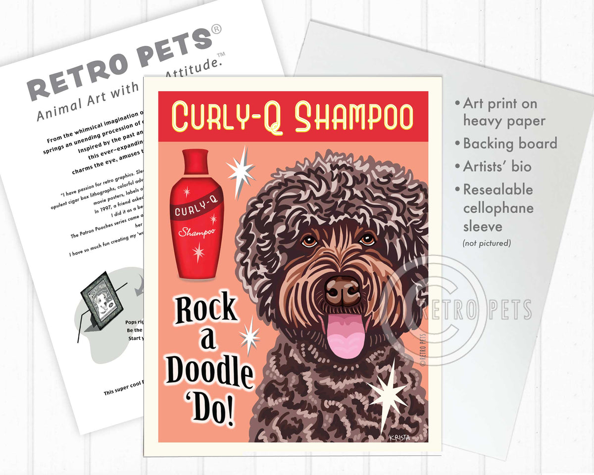 Labradoodle Art "Rock a Doodle 'Do!" Lavender Doodle Art Print by Krista Brooks