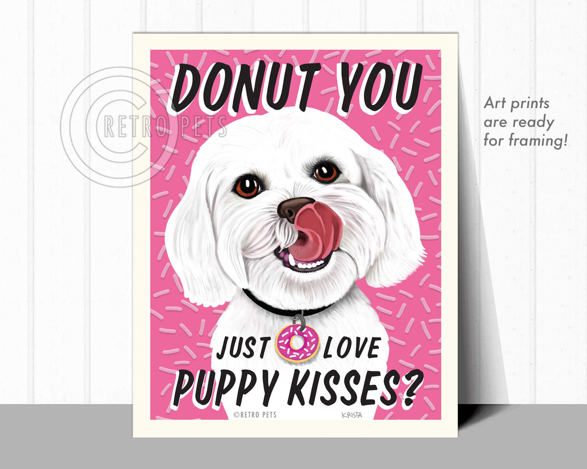 Pet White Maltese Art Stout | Maltese Art Pet Stout | Retro Pets Art