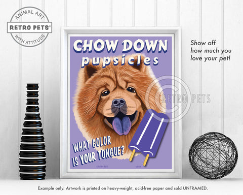 Chow Chow Art | Art Print by Krista Brooks | Retro Pets Art