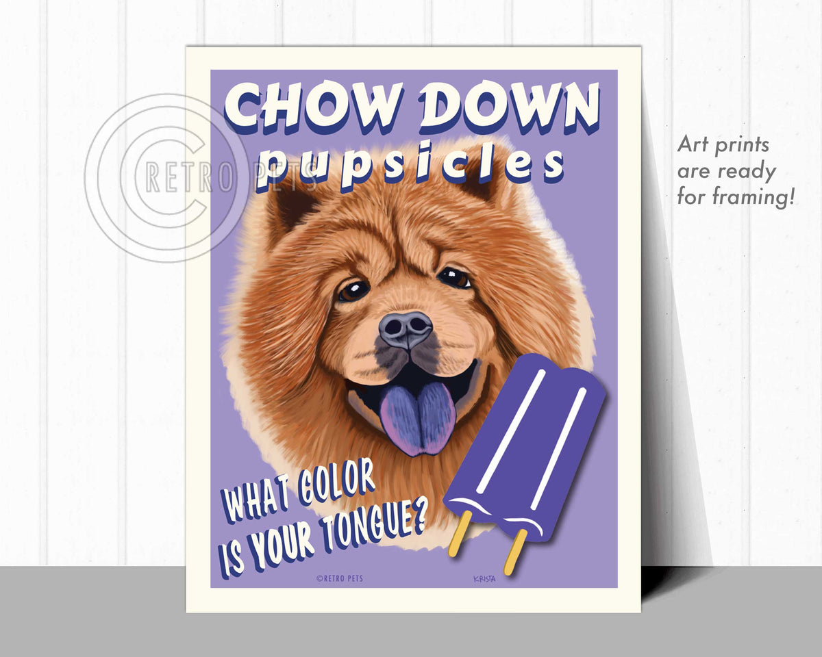 Chow Chow Art | Art Print by Krista Brooks | Retro Pets Art