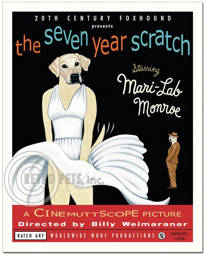 Yellow Lab Art "Mari-Lab Monroe" Art Print by Krista Brooks