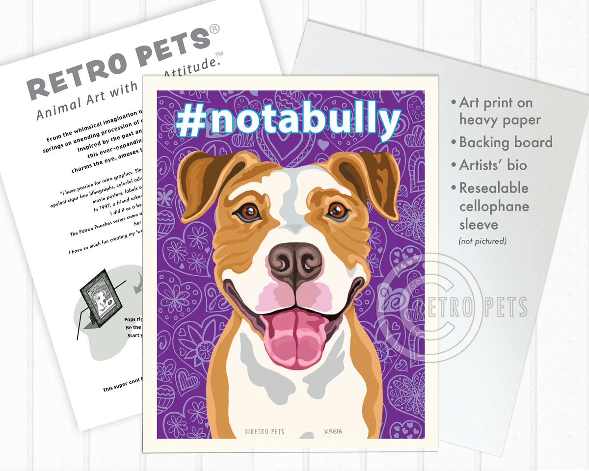 Notabully Pitbull Terrier Art | Notabully Pitbull Art | Retro Pets Art