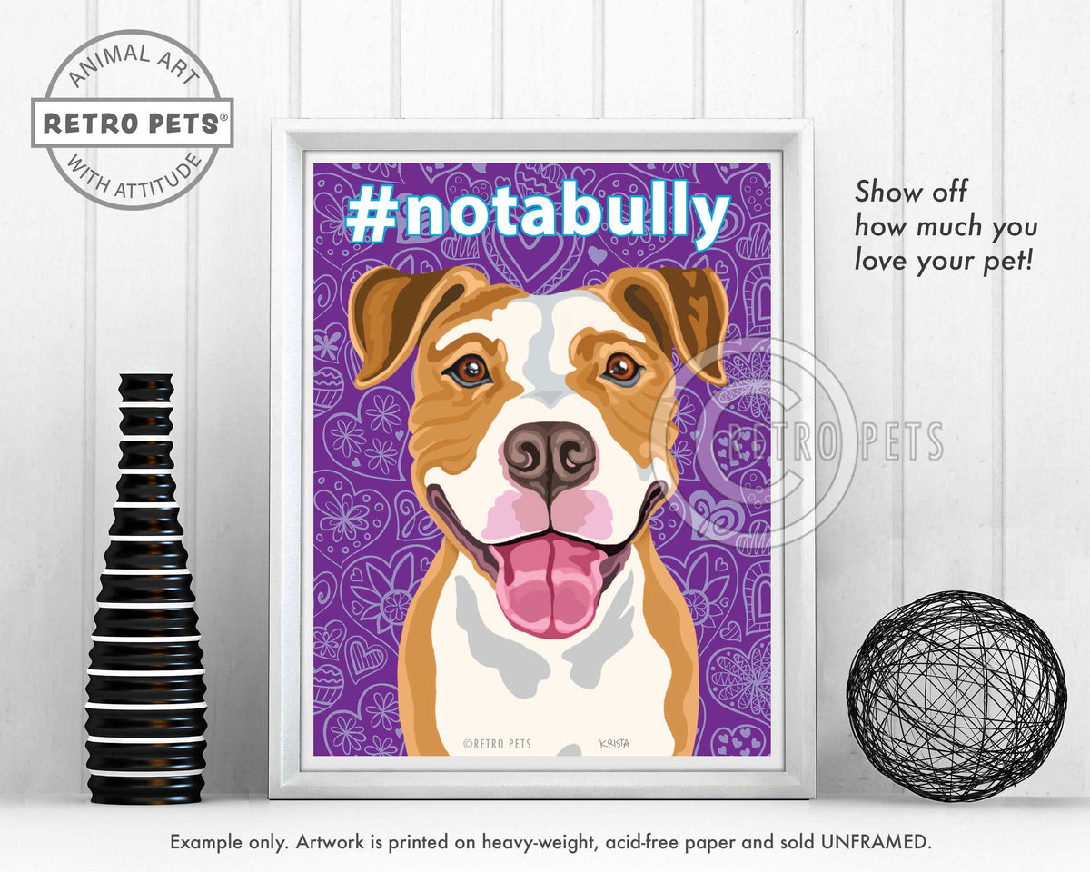 Notabully Pitbull Terrier Art | Notabully Pitbull Art | Retro Pets Art