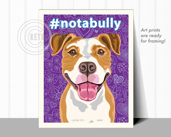 Notabully Pitbull Terrier Art | Notabully Pitbull Art | Retro Pets Art