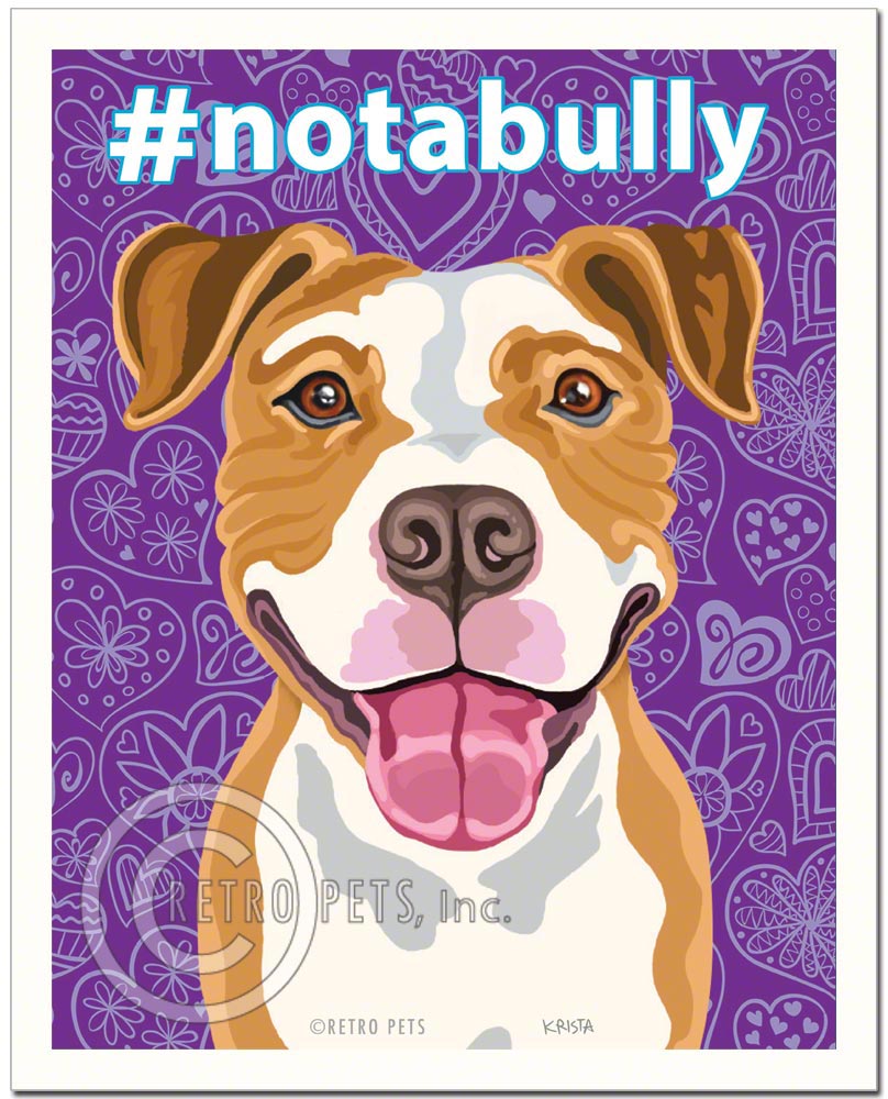 Notabully Pitbull Terrier Art | Notabully Pitbull Art | Retro Pets Art