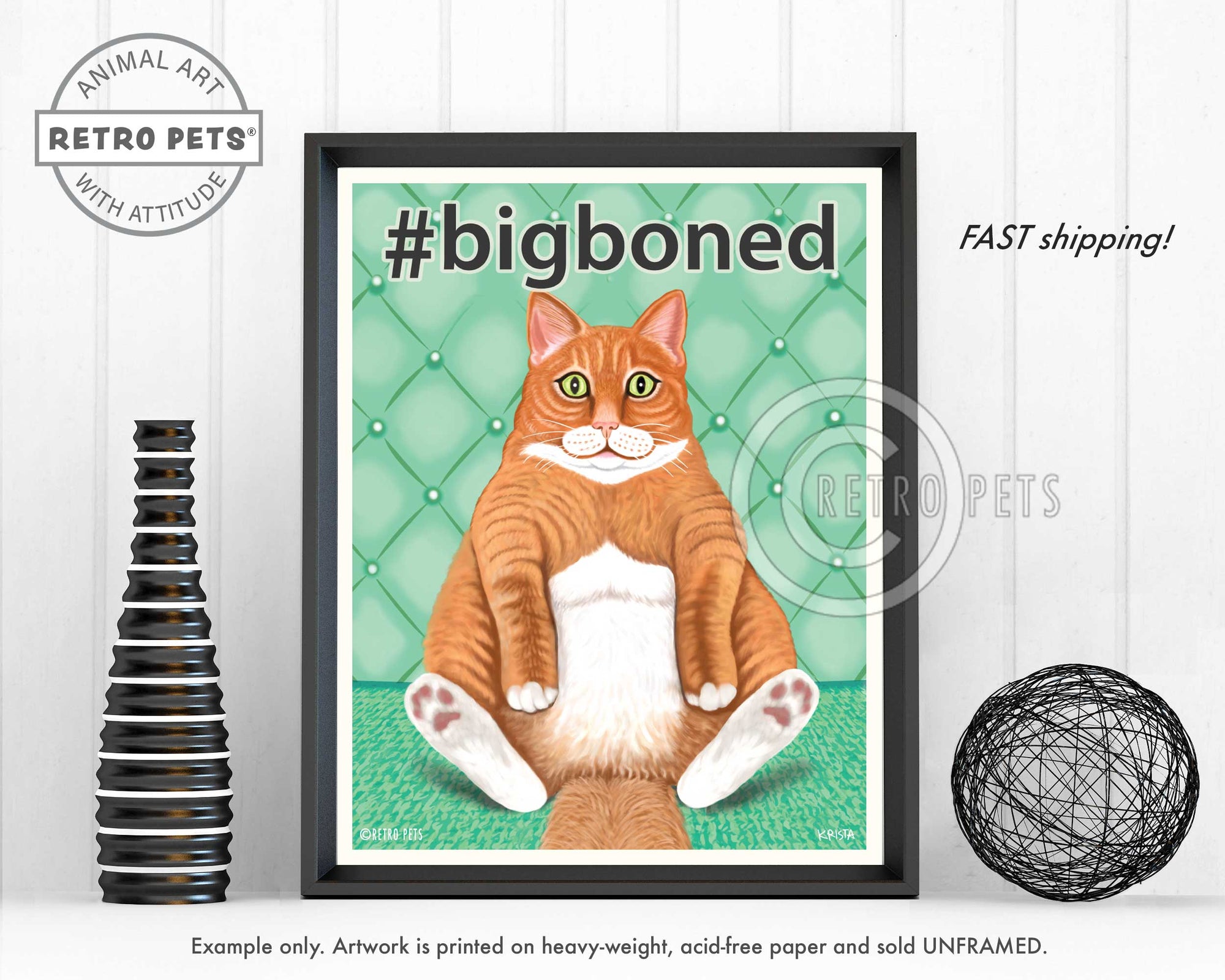 Bigboned Krista Brooks | Bigboned  Art Prints | Retro Pets Art