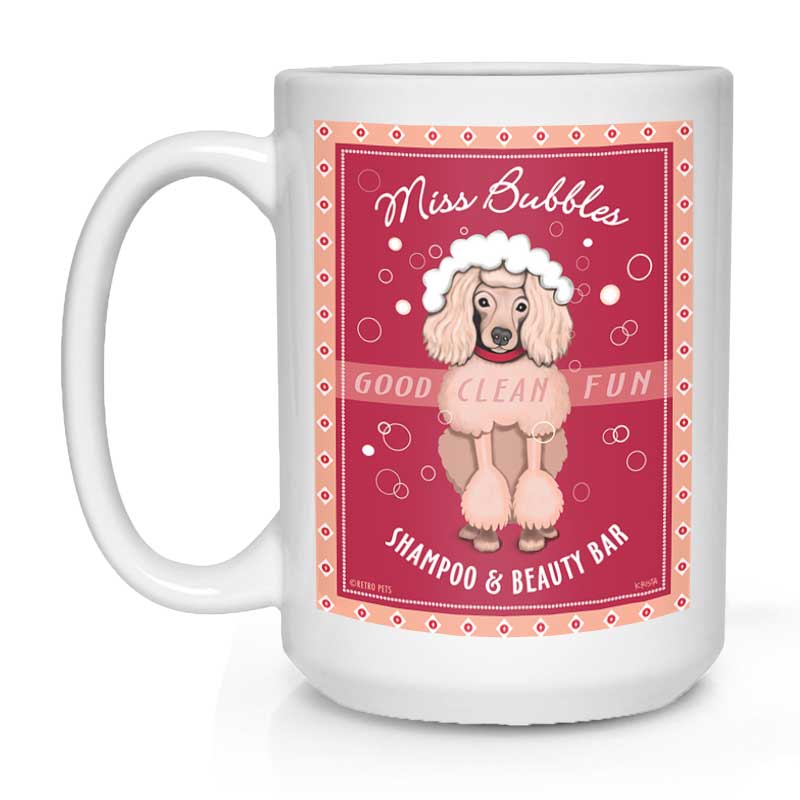 Poodle Art "Miss Bubbles" 15 oz. White Mug