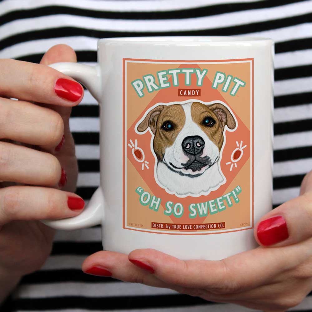 Pit Bull Art "Pretty Pit Candy" 15 oz. White Mug