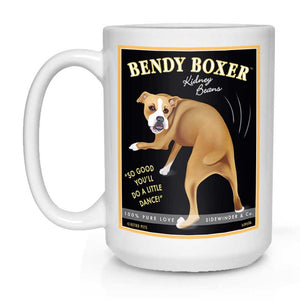 Bendy Boxer Coffee Mug | Dog Mugs Uk | Retro Pets Art