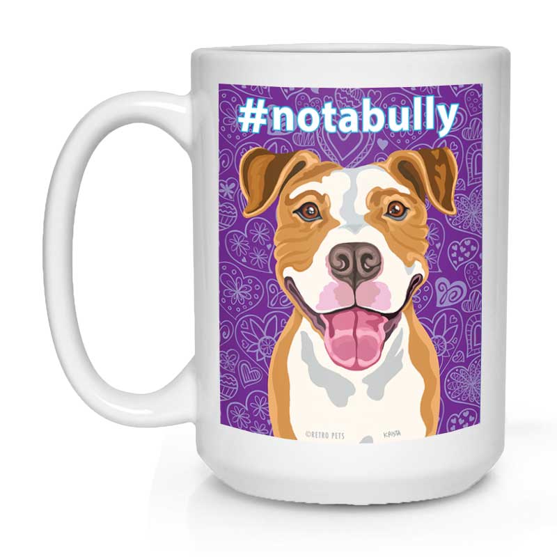 Pit Bull Art "Not A Bully" 15 oz. White Mug
