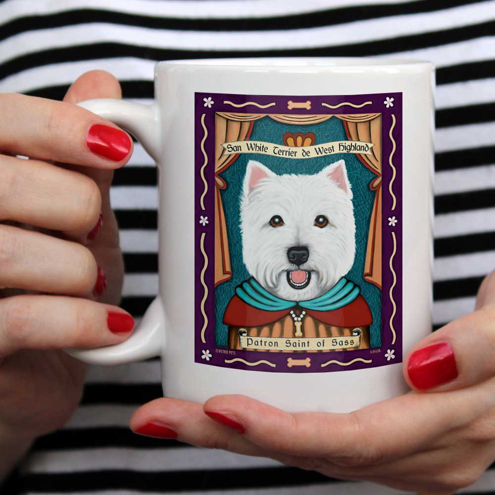 Westie Art "Saint of Sass" 15 oz. White Mug