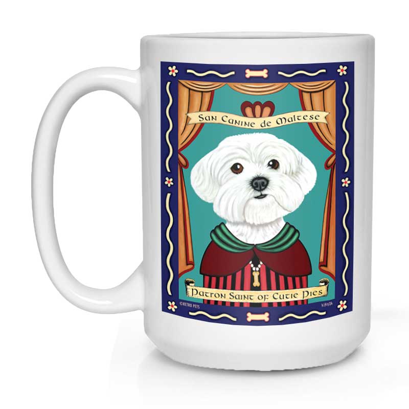 Maltese Art "Saint of Cutie Pies" 15 oz. White Mug