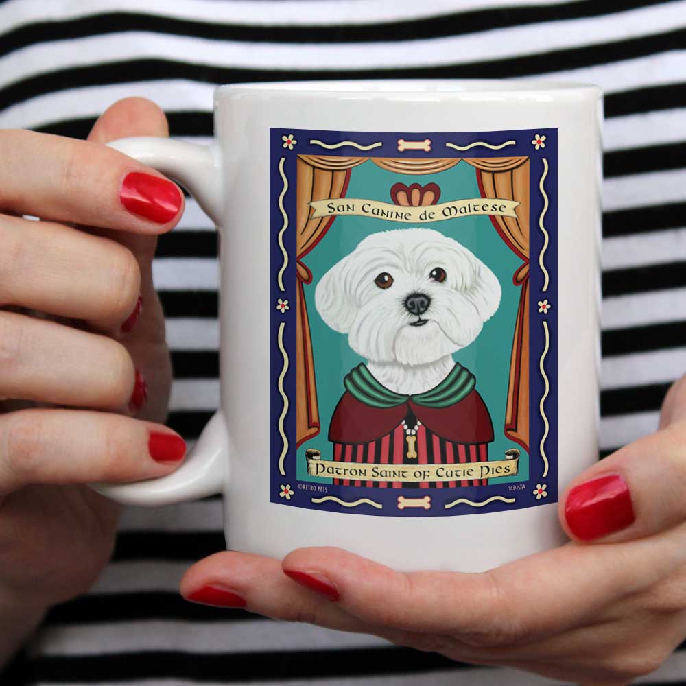 Maltese Art "Saint of Cutie Pies" 15 oz. White Mug