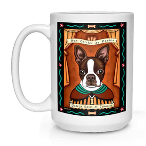 Printed Coffee Mugs | Boston Terrier Art | Retro Pets Art