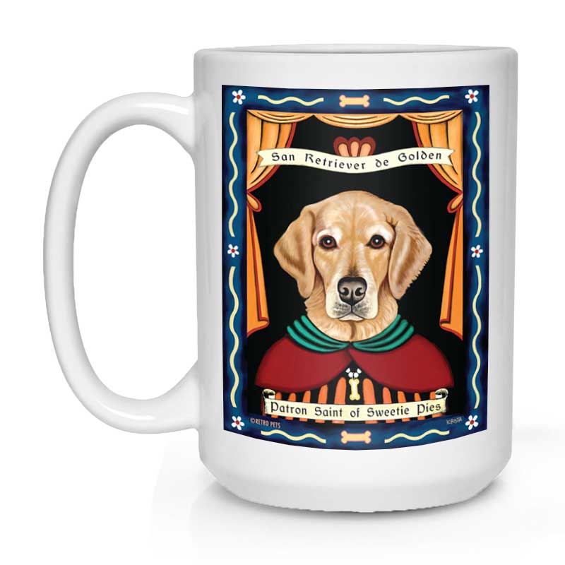Golden Retriever Art "Saint of Sweetie Pies" 15 oz. White Mug