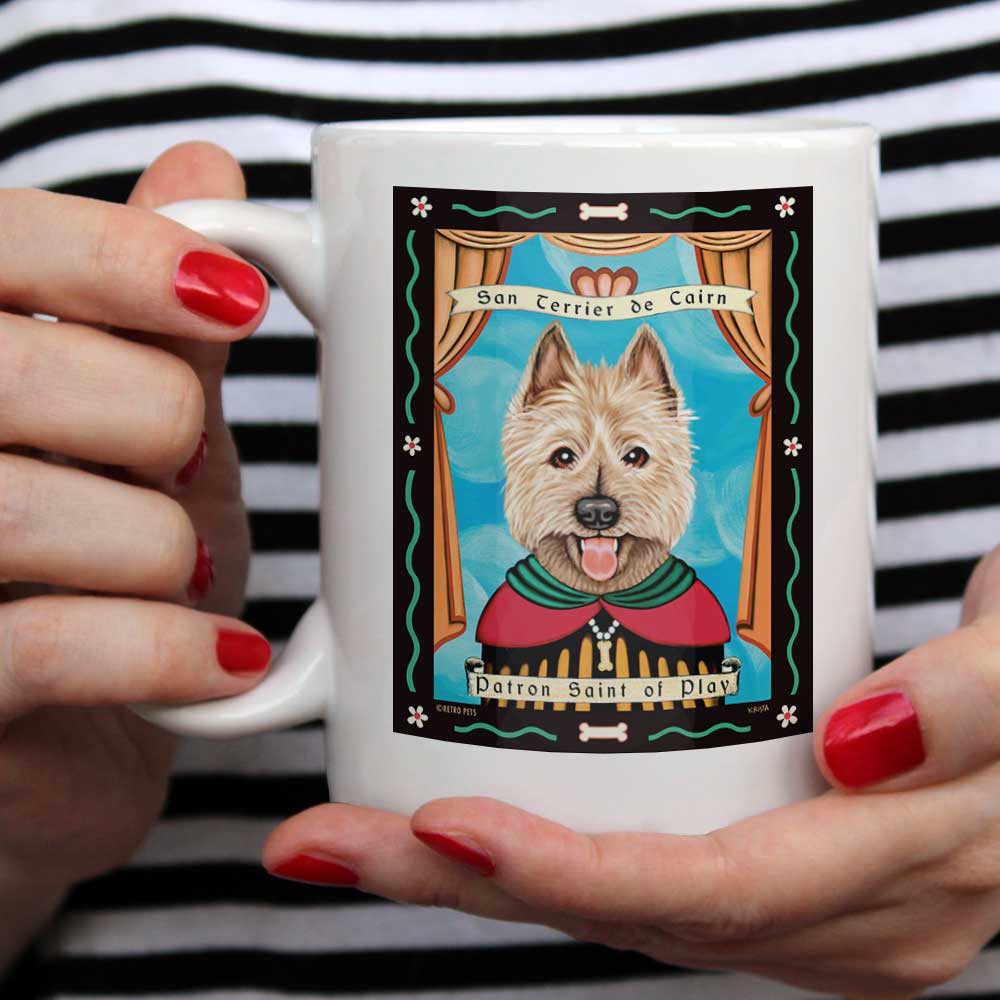 Printed Mugs Online | Cairn Terrier Art | Retro Pets Art