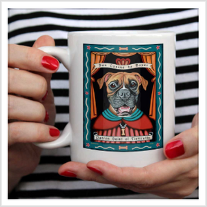 Boxer Art Coffee Mugs | Saint of Fisticuffs | Retro Pets Art