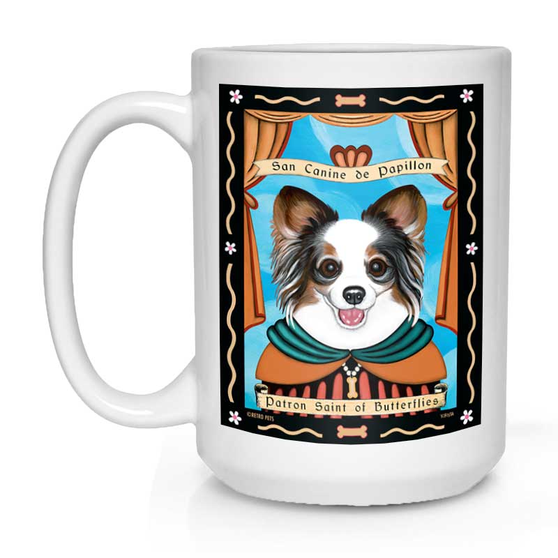 Papillon Art "Saint of Butterflies" 15 oz. White Mug