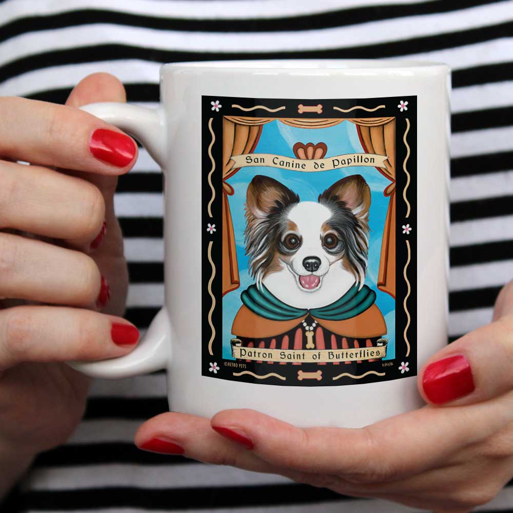 Papillon Art "Saint of Butterflies" 15 oz. White Mug