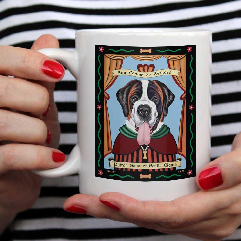 Saint Bernard Art "Saint of Gentle Giants" 15 oz. White Mug