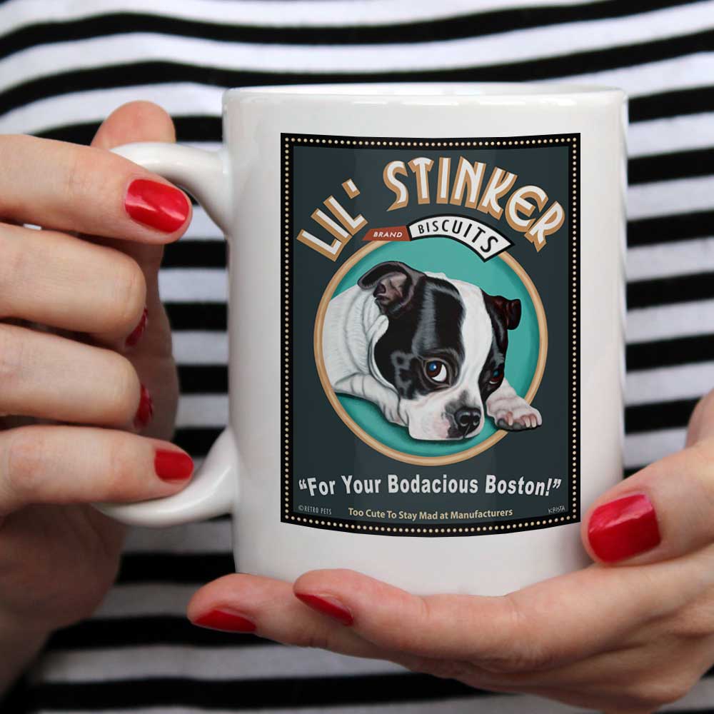 Custom Dog Mug | White Mug | Retro Pets Art