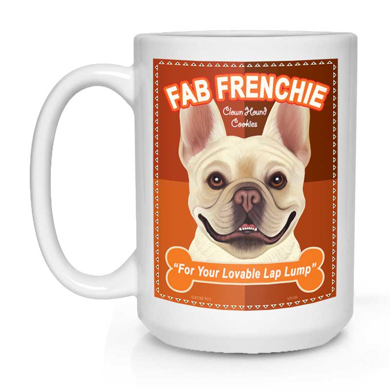 French Bulldog Art "Fab Frenchie" 15 oz. White Mug