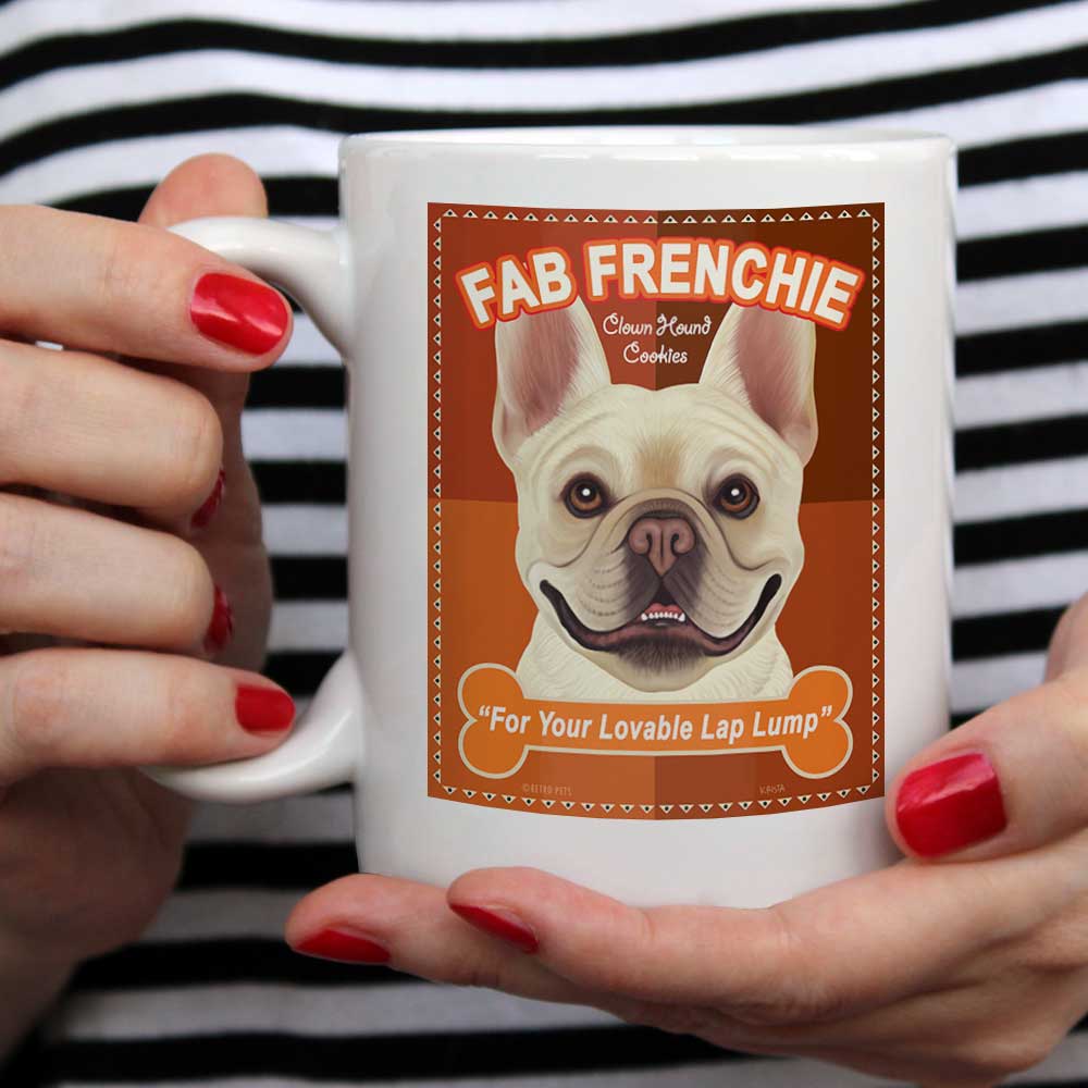 French Bulldog Art "Fab Frenchie" 15 oz. White Mug