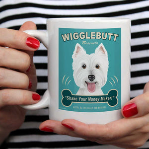 Westie Art "Wigglebutt Biscuits" 15 oz. White Mug