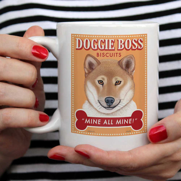 Shiba Inu "Doggie Boss" 15 oz. White Mug