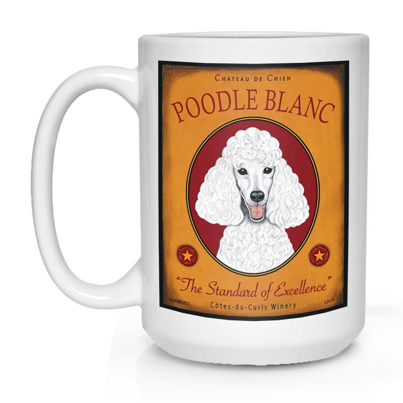 Poodle Art (White) "Poodle Blanc" 15 oz. White Mug
