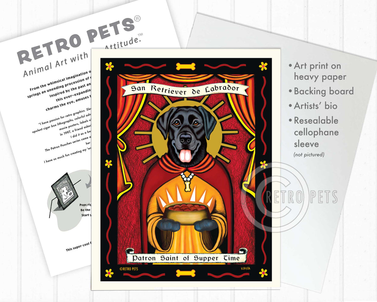 Labrador Retriever Art "Patron Saint of Supper Time" Art Print by Krista Brooks