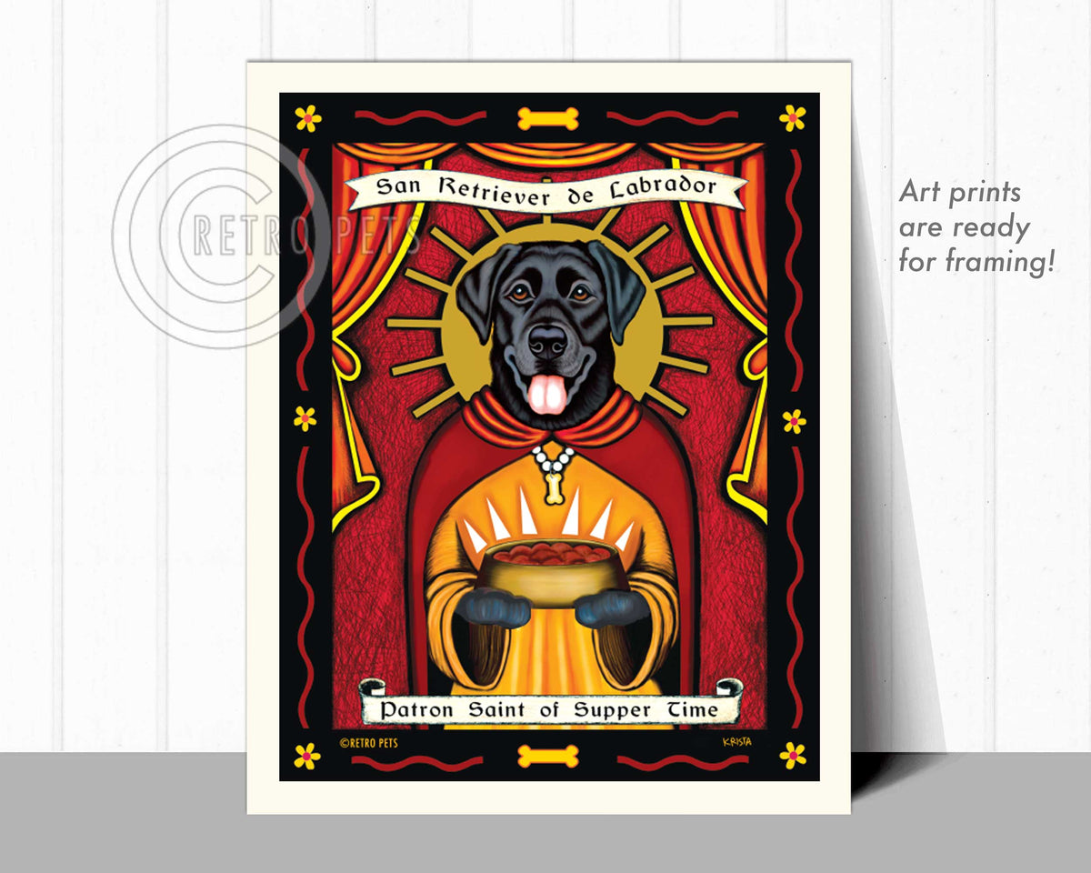 Labrador Retriever Art "Patron Saint of Supper Time" Art Print by Krista Brooks