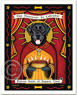 Labrador Retriever Art "Patron Saint of Supper Time" Art Print by Krista Brooks