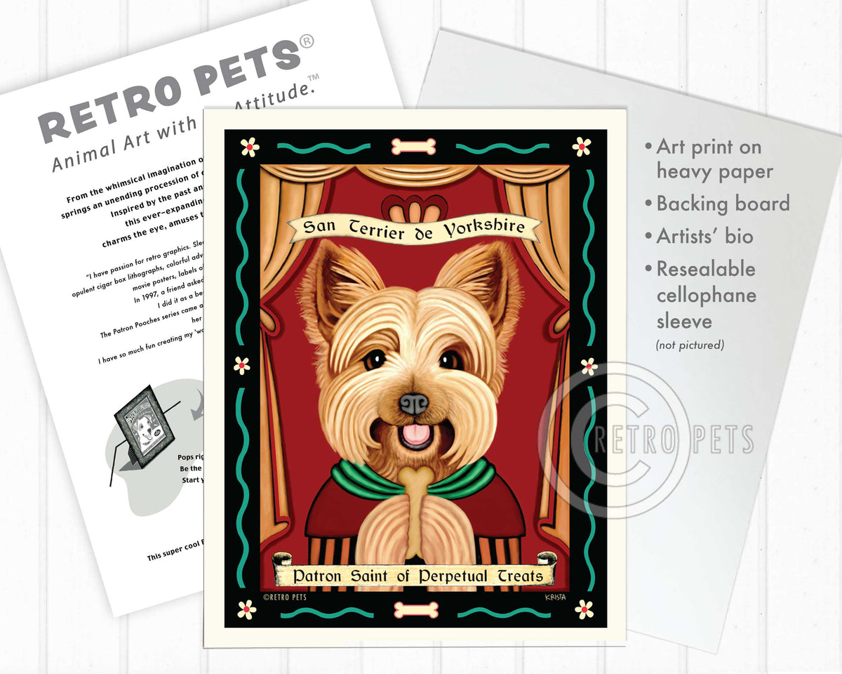 Yorkshire Terrier Art "Saint of Perpetual Treats" Art Print by Krista Brooks